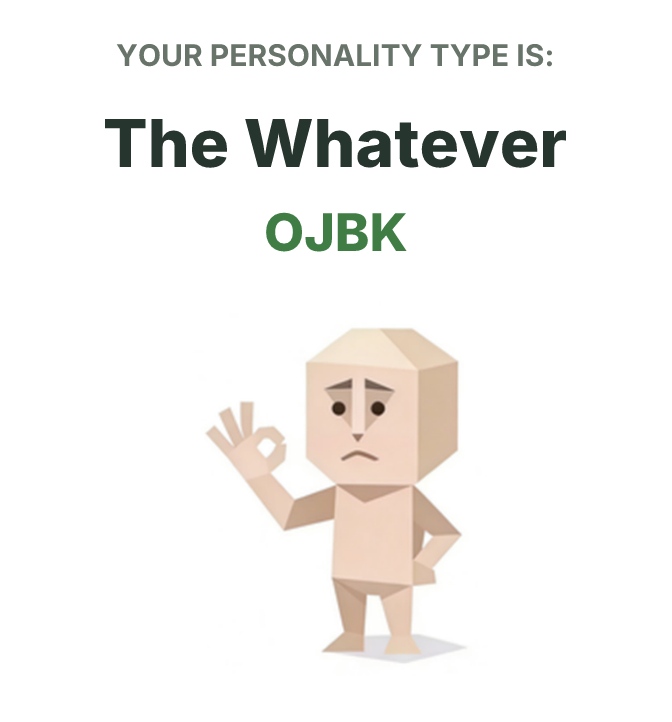 SBTI personality type illustration for OJBK The Whatever