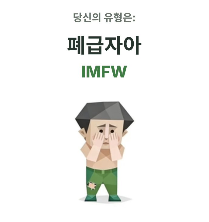 SBTI personality type illustration for IMFW 폐급자아