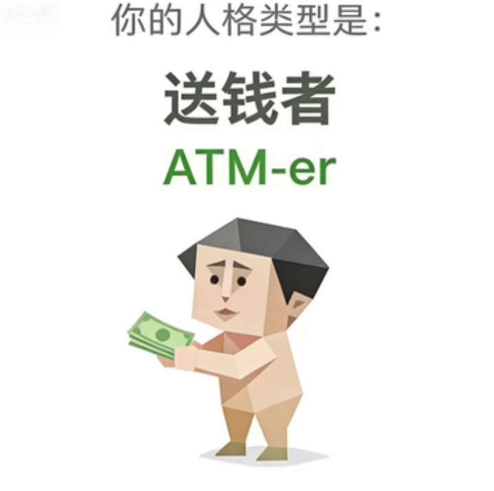 SBTI personality type illustration for ATM-er 送钱者