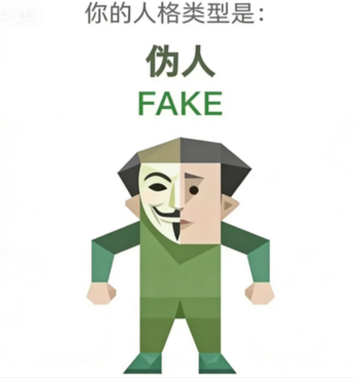 SBTI personality type illustration for FAKE 伪人