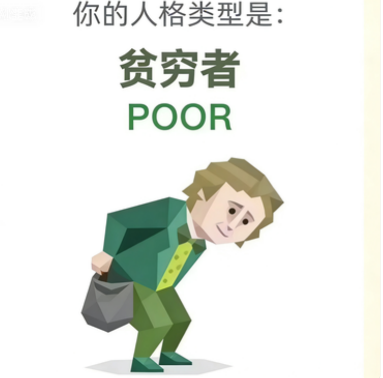 SBTI personality type illustration for POOR 贫困者