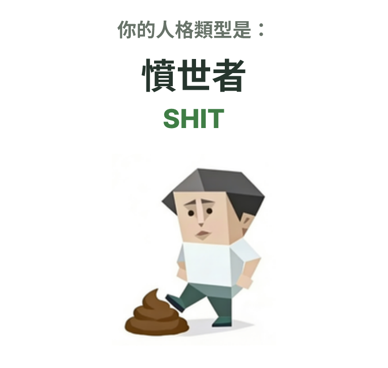 SBTI personality type illustration for SHIT 憤世者